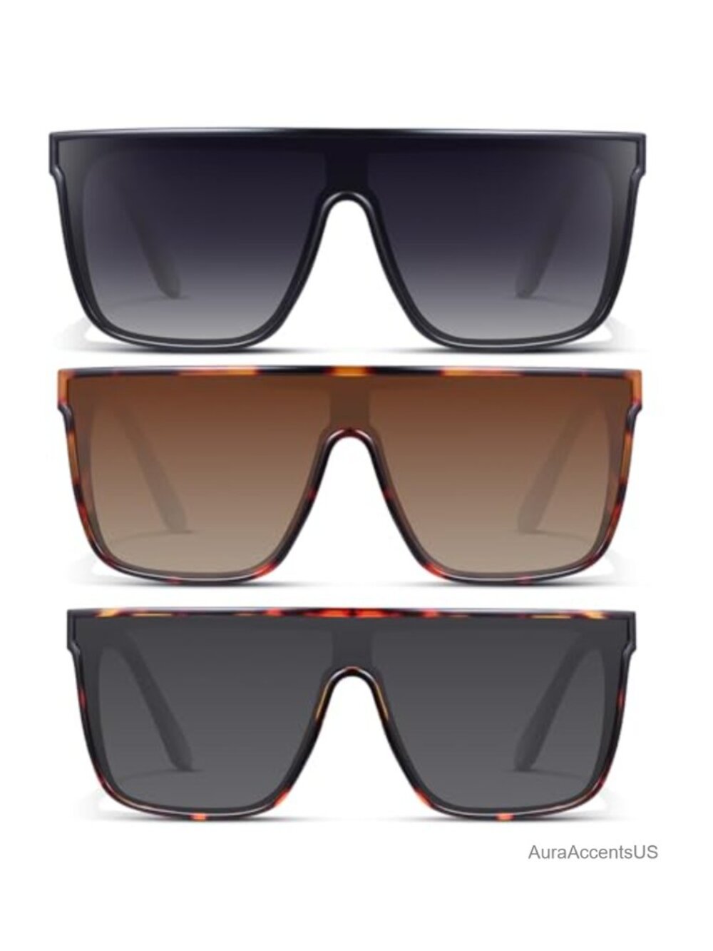 Oversized Square Sunglasses UV Protection Retro Full Frame Wrap Around